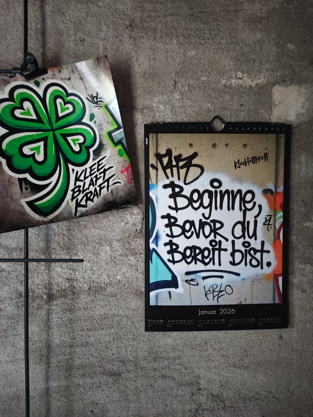 Kleeblatt Krafitti 🍀 Kalender 2026